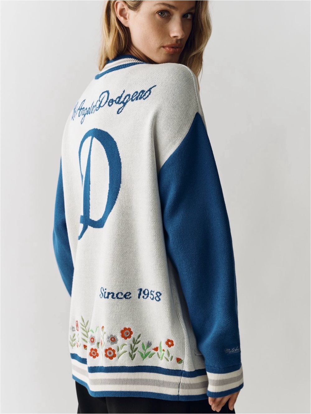 Anthropologie Mitchell & Ness LA Dodgers MLB Cardigan Sweater - NWT